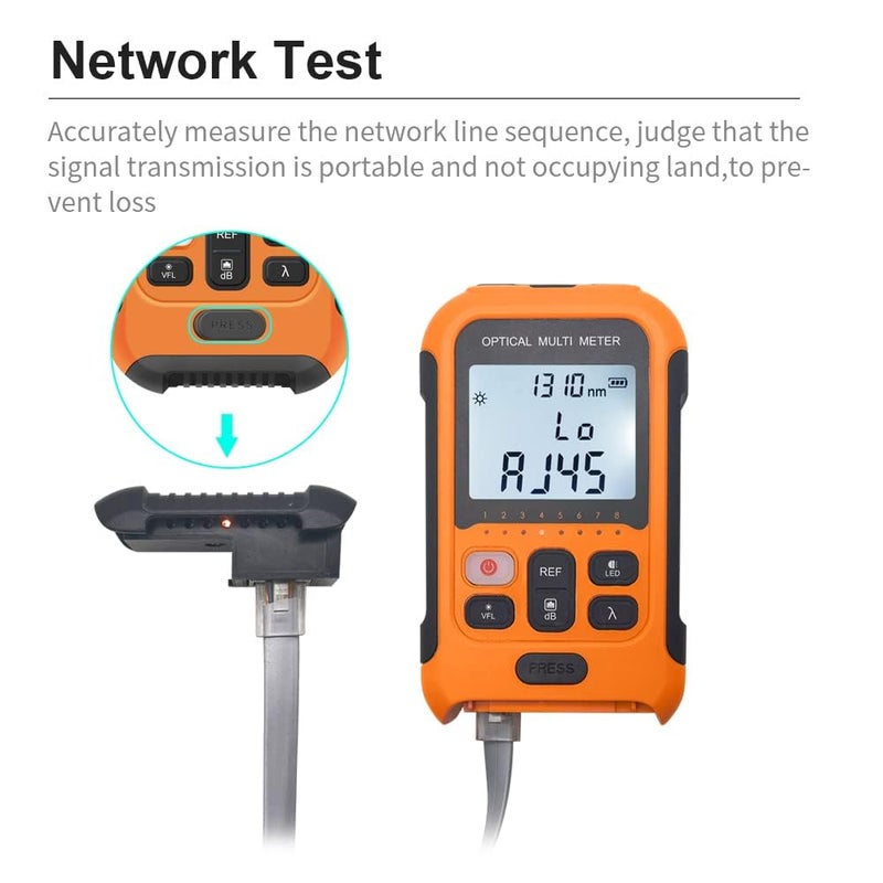 D YEDEMC Fiber Optic Cable Tester Portable Optical Fiber Power Meter FC/SC/ST Universal Interface Integrated OPM, VFL, and RJ45 Functions (OPM-VFL-2) - Image 4